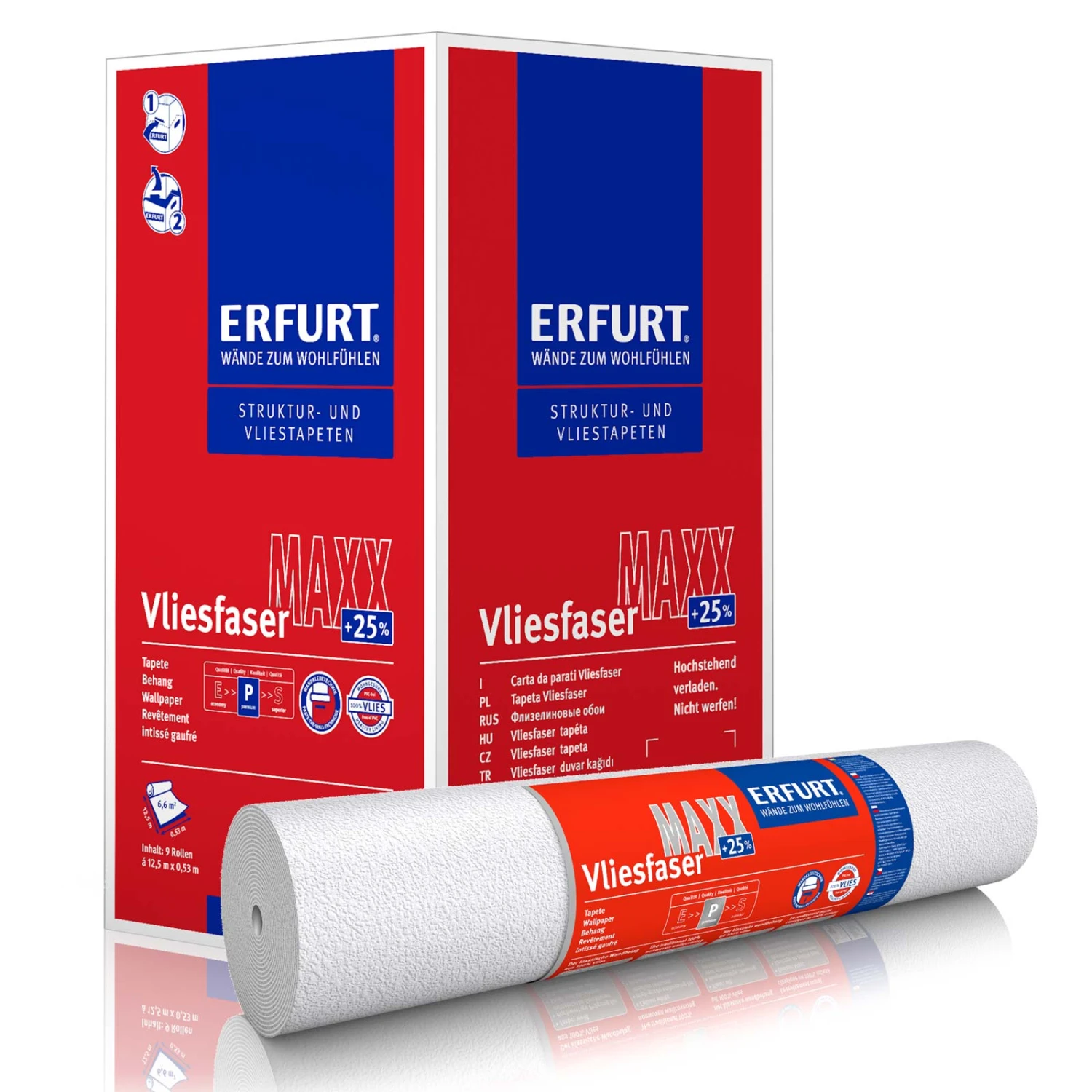 9 Rollen Erfurt Vliesfaser Maxx Square 225 Premium 59,63m²
