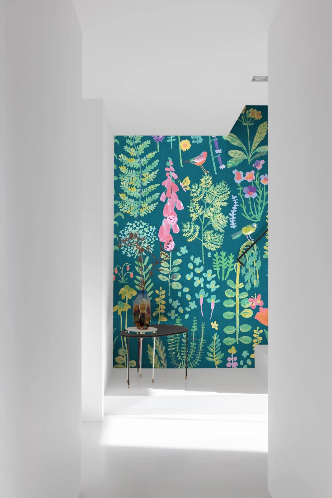 Digitaldruck Blumen Gräser Blau Grün Rosa ML1902 – Bild 3