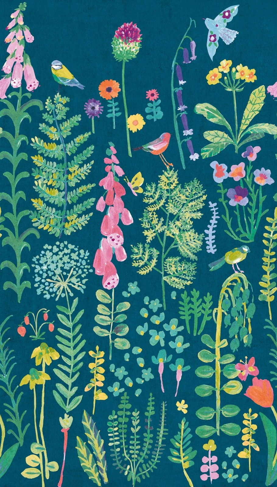 Digitaldruck Blumen Gräser Blau Grün Rosa ML1902 – Bild 2