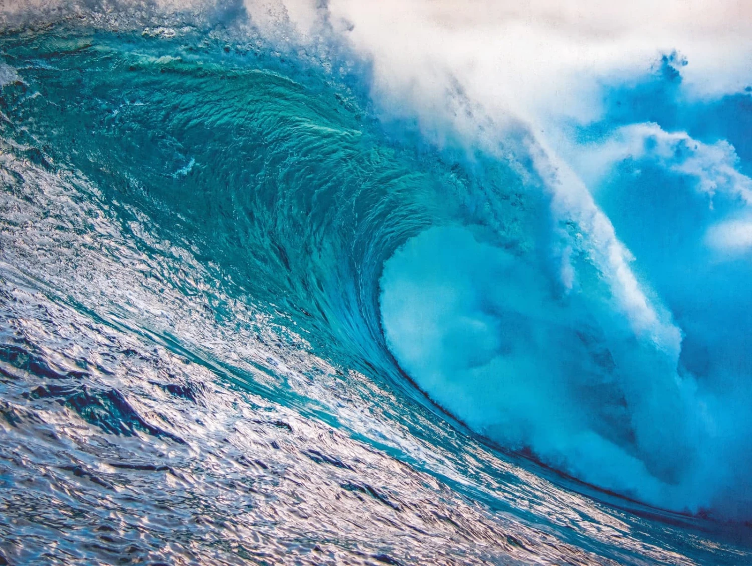 Digitaldruck Welle Wasser Blau Türkis Weiß ML1301 – Bild 2