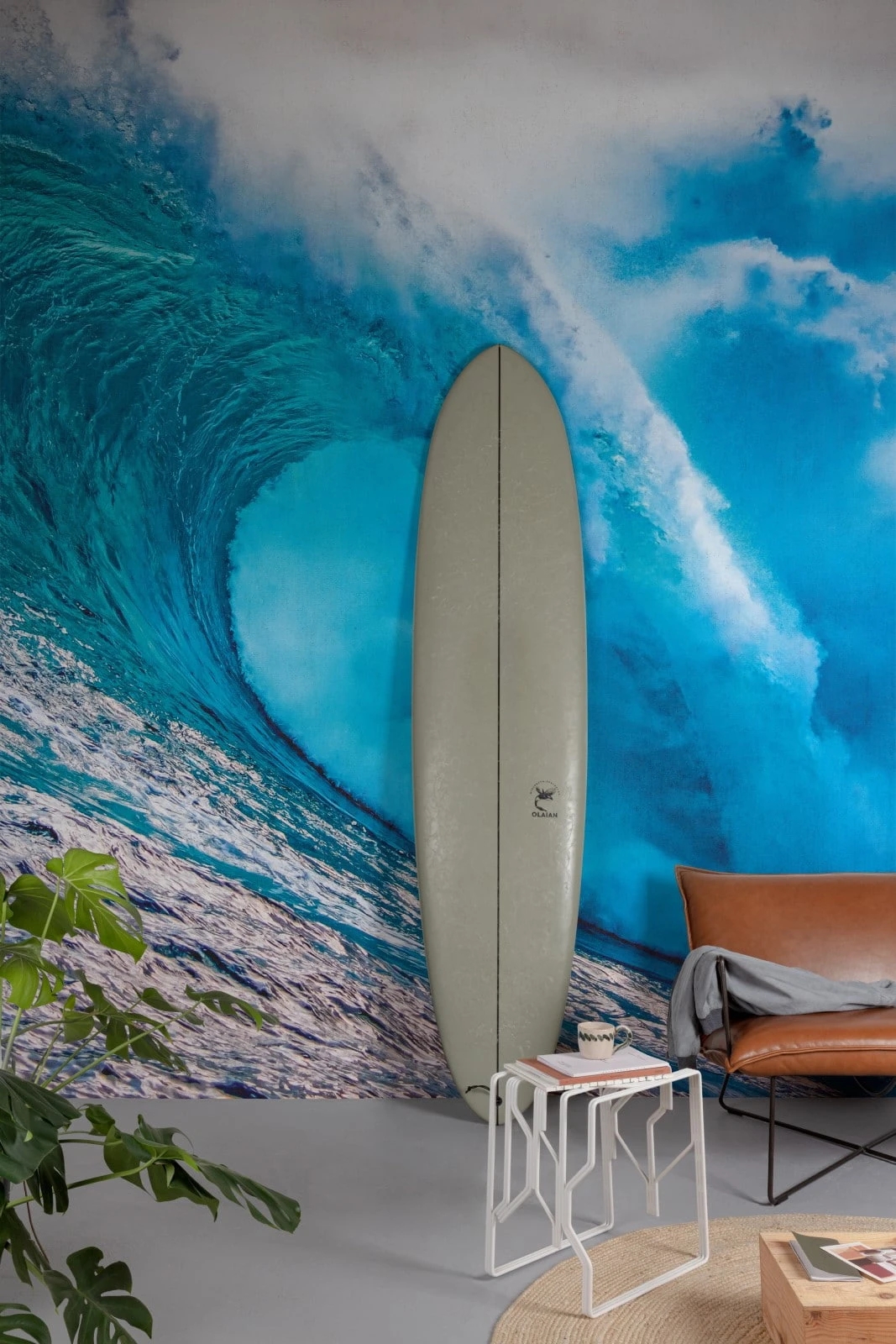 Digitaldruck Welle Wasser Blau Türkis Weiß ML1301 – Bild 3