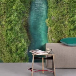 Digitaldruck Landschaft Fluss Blau Grün ML1401