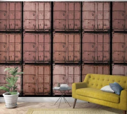 Fototapete Vlies Container Schiff Metall Rot-braun 47216