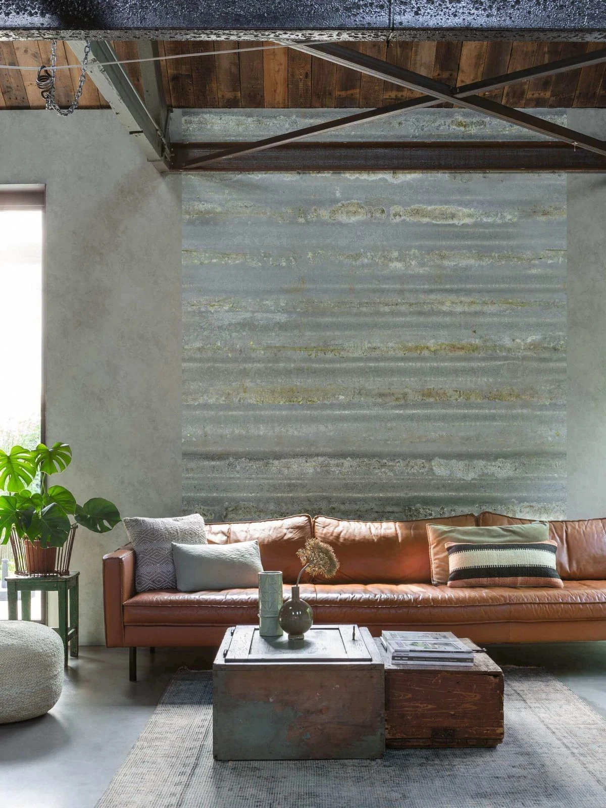 Fototapete Vlies Rasch Metall Used Grau Bronze 425772 – Bild 2