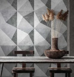 A.S. Creation Fototapeten 3D Dreiecke Grafik Grau Vlies 38281-1