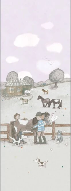 Kinder Wandbild Pferdewiese Grau Rosa Jonas Kötz 46503