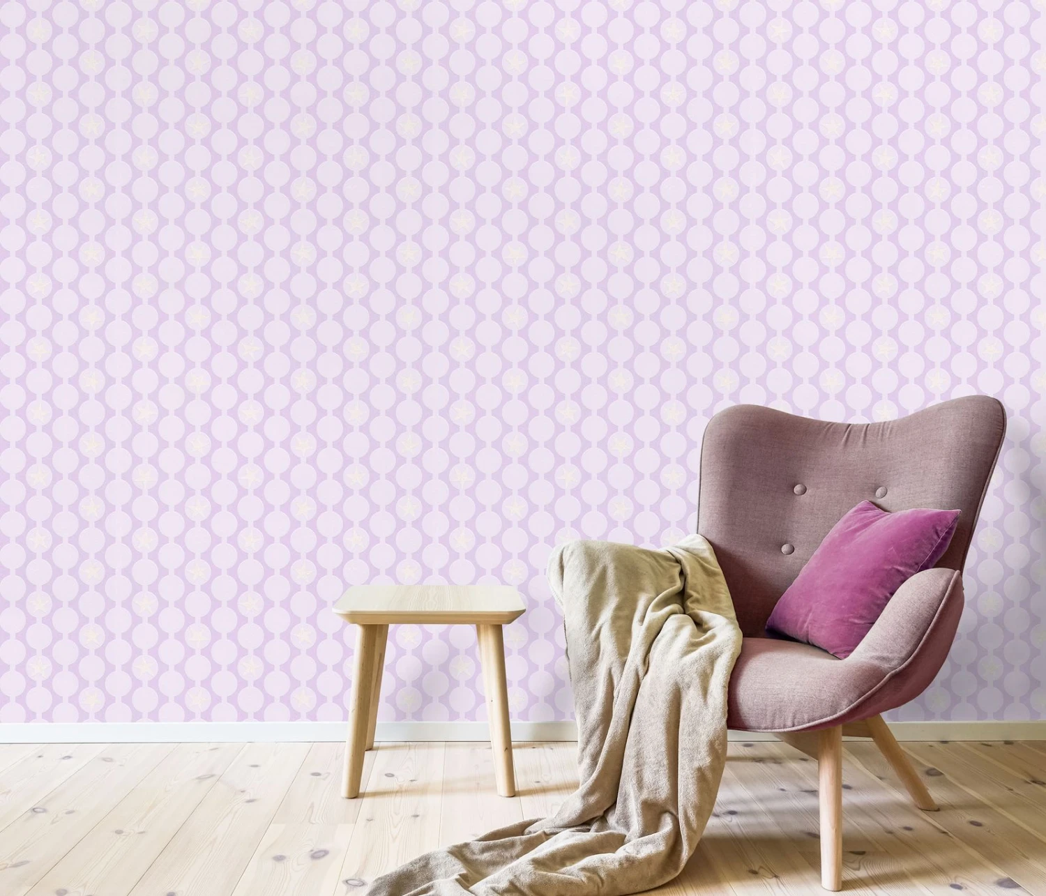 Kindertapete Sweet And Cool Sterne Und Kreise Rosa 10162-05 – Bild 4