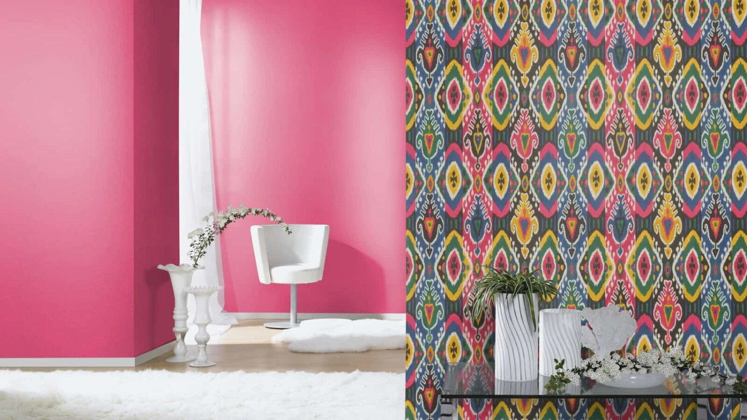 Tapete Barbara Home Collection Einfarbig Meliert Pink