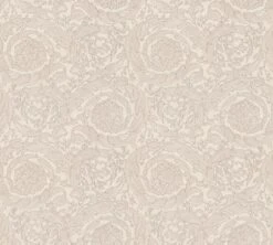 Versace Home Tapete Blumen Klassik Silberweiß Glanz 93583-5