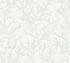 Versace Home Tapete Korallen Blau Weiß Glanz 34497-2