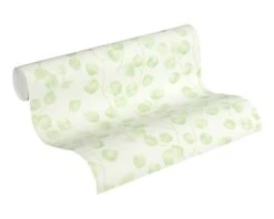 A.S. Creation Tapete Vlies Blätter Floral Ranken Weiß Hellgrün 37005-1