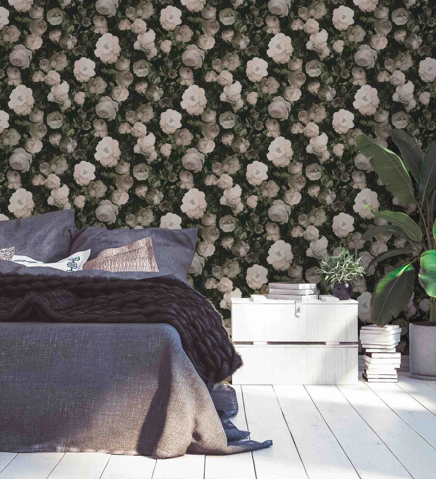 A.S. Creation Tapete Vlies Blumen Floral Schwarz Grün Weiß 37650-3 – Bild 5