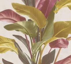 Tapete Vlies Floral Blätter Braun Rot Weiß 37862-2