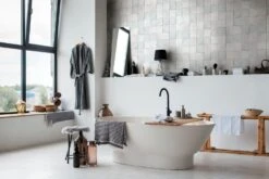 Tapete Vlies Kacheln Fliesen Weiß Grau 45716