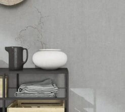 Tapete Vlies Meliert Textil Grau Metallic 85741