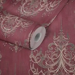 Tapete Vlies Ornamente Barock Rot Rosa Gold 38096-3