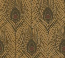 Tapete Vlies Pfau Feder Gold Dunkelbraun 36971-8