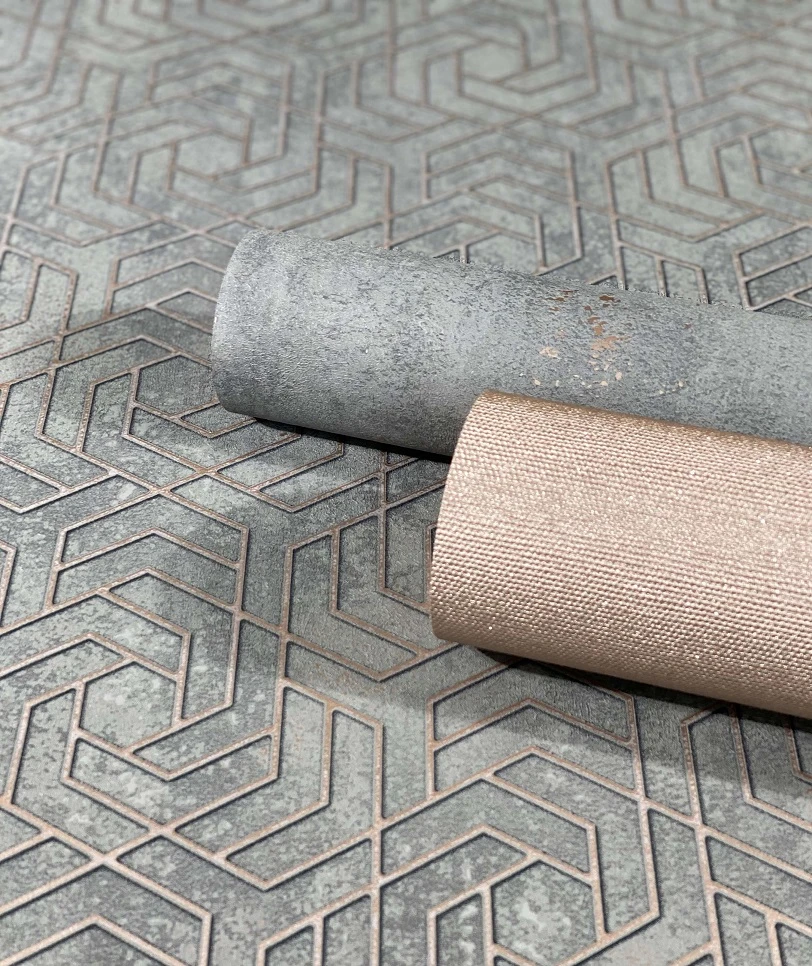 Tapete Vlies Putz-Optik Metallic Grau Gold 32615 – Bild 2