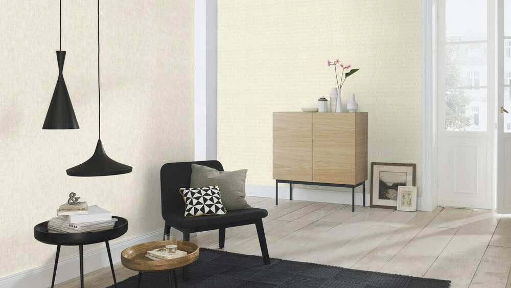 Tapete Vlies Rasch Raute 3D Grau-beige Metallic 428407 – Bild 3