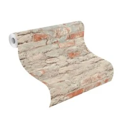 Tapete Vlies Rasch Stein Wand Blau-grau Braun 649420