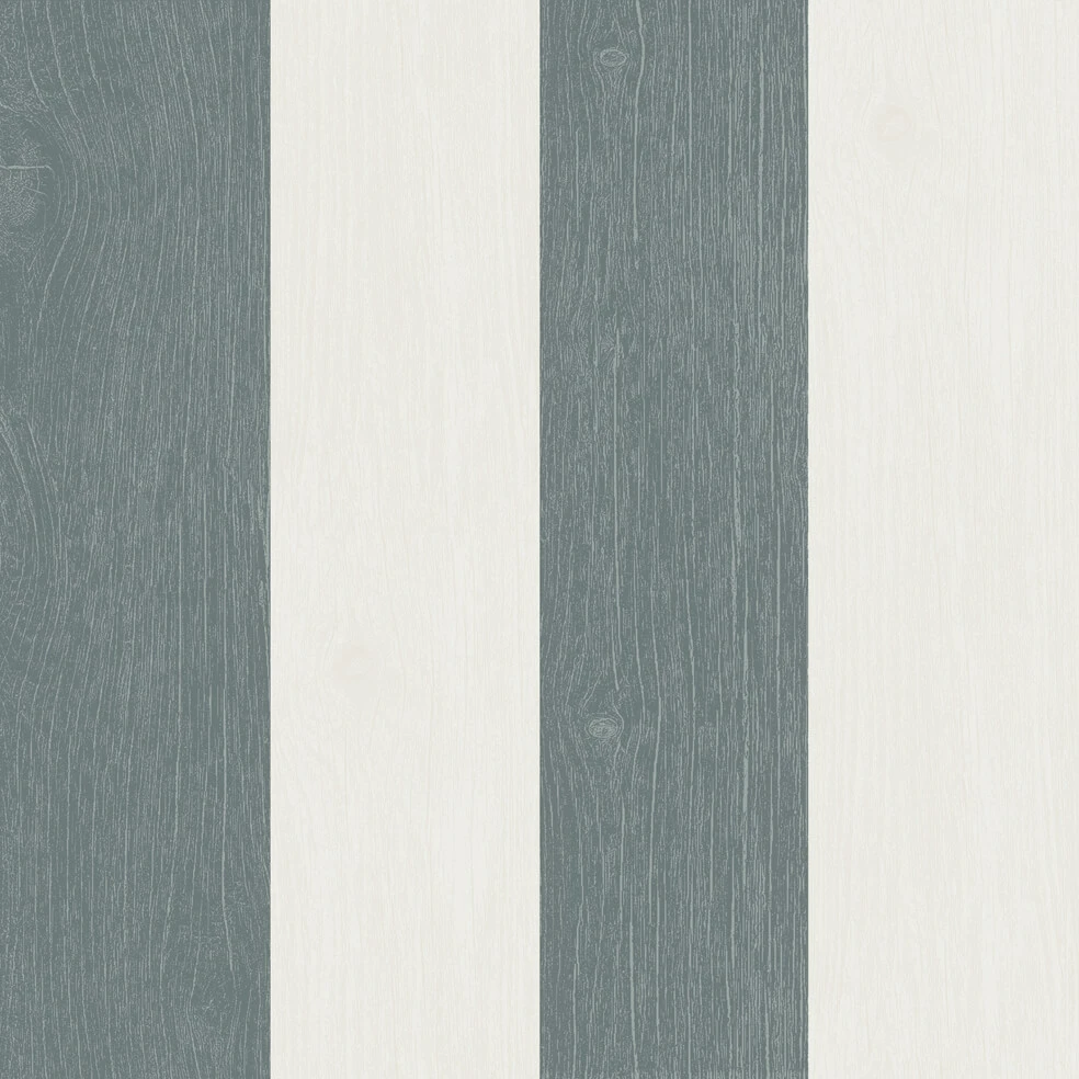 Tapete Vlies Rasch Holz Streifen Blau Cremegrau 021015