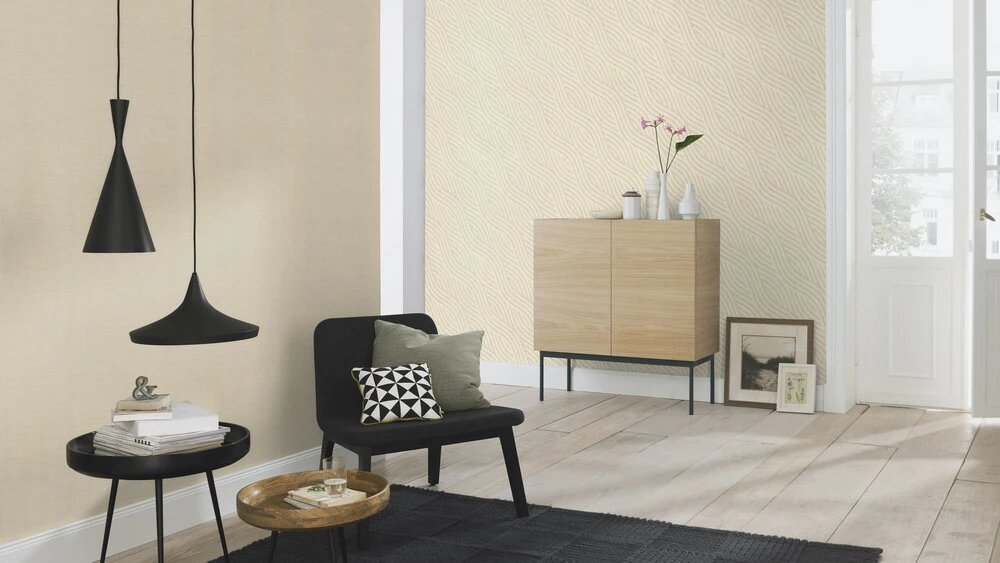 Tapete Vlies Wellen-Design Creme Beige Rasch 704532 – Bild 3