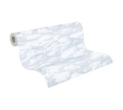 Tapete Vlies Wolken Muster Hellgrau Weiß 37705-2