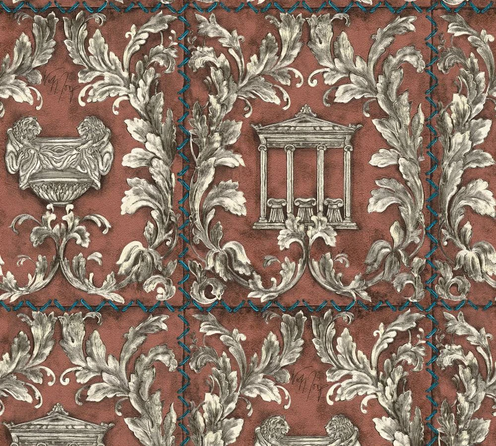 Wolfgang Joop Tapete Tempel Antik Braun Glitzer 34086-5