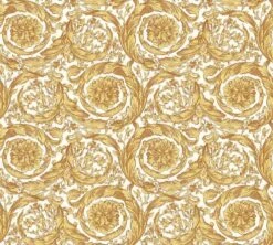 Versace Home Tapete Blumenornament Weiß Gelb Glanz 366925