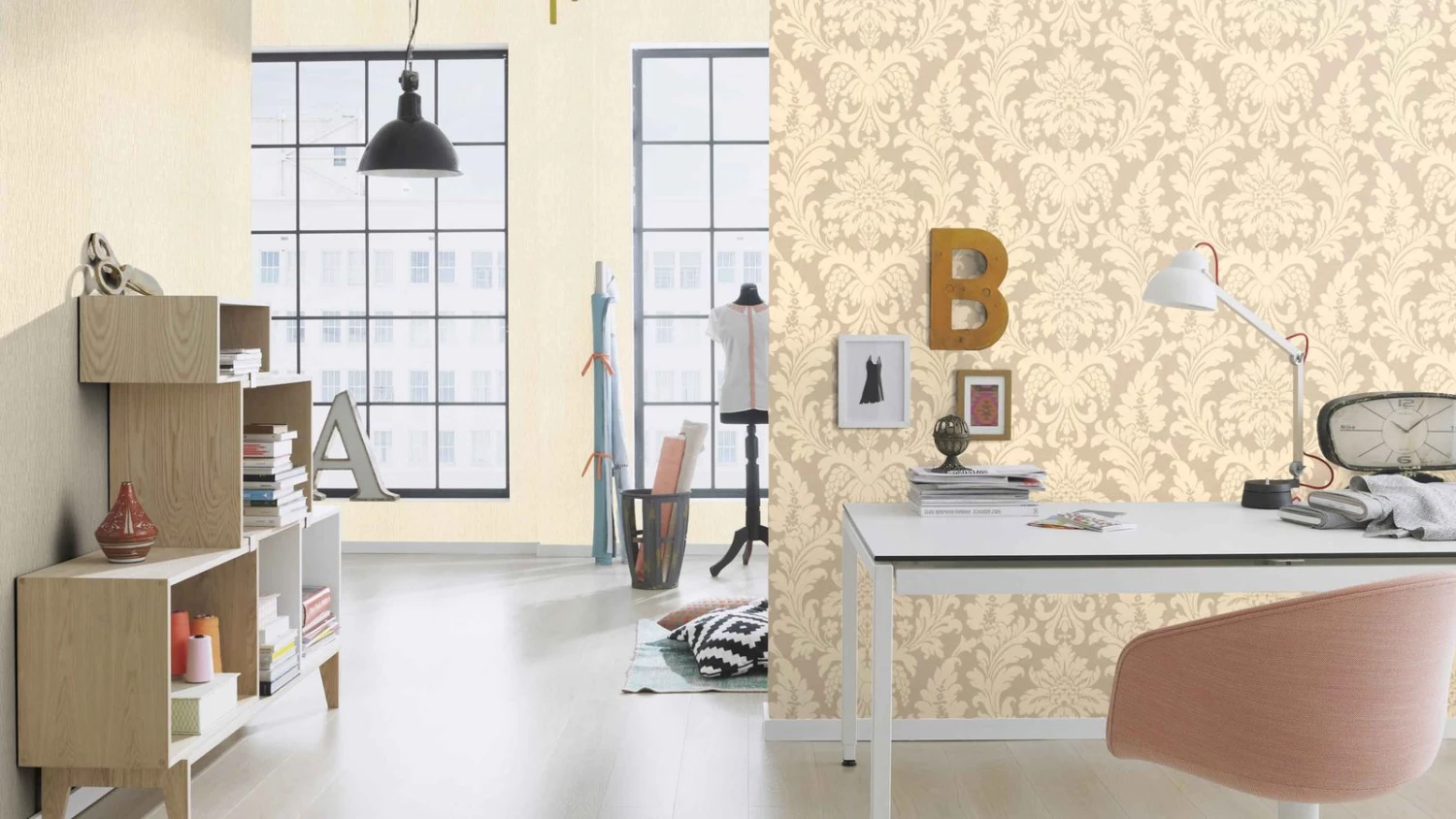 Vlies Tapete Barock Beigegold Creme Rasch 525427 – Bild 3